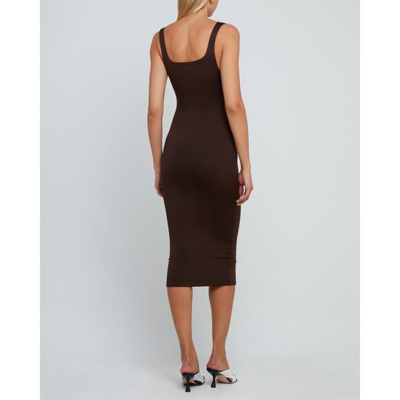 CAARA Contouring Tank Midi Chocolate Brown Shaping Stretchy Midi Medium - Picture 6 of 6